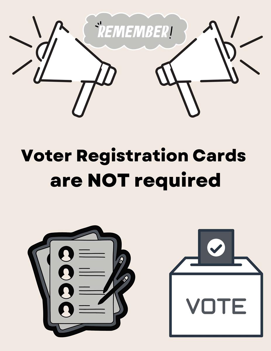 Remember: Voter Registration Cards are NOT required